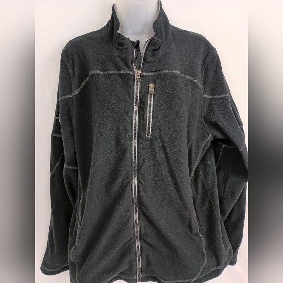 2/$30 UNDER ARMOUR Fleece Black Zip Up Jacket (#1,326)(C) - Picture 1 of 10